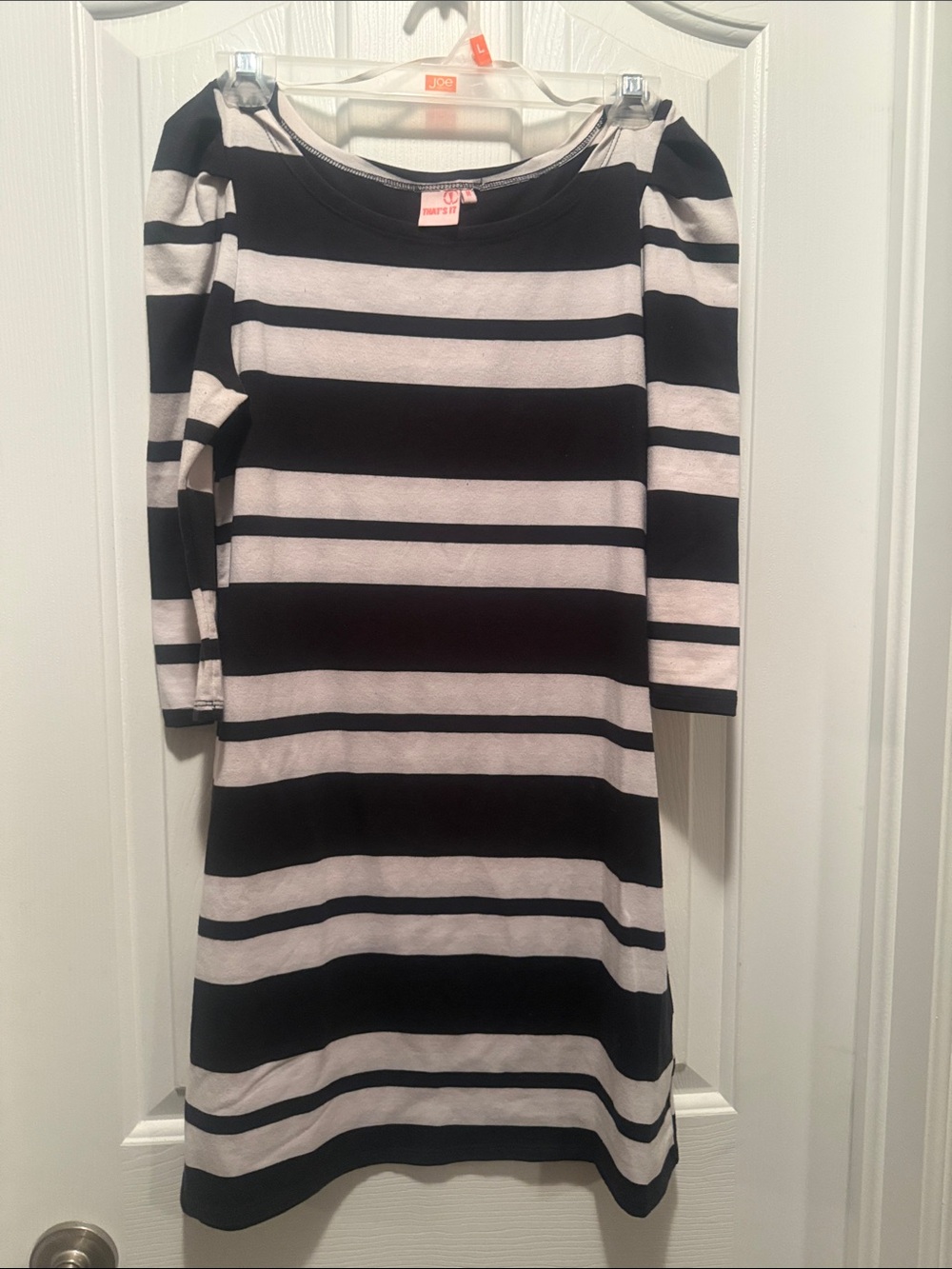 Striped Black and White Midi Dress by Xhilaration